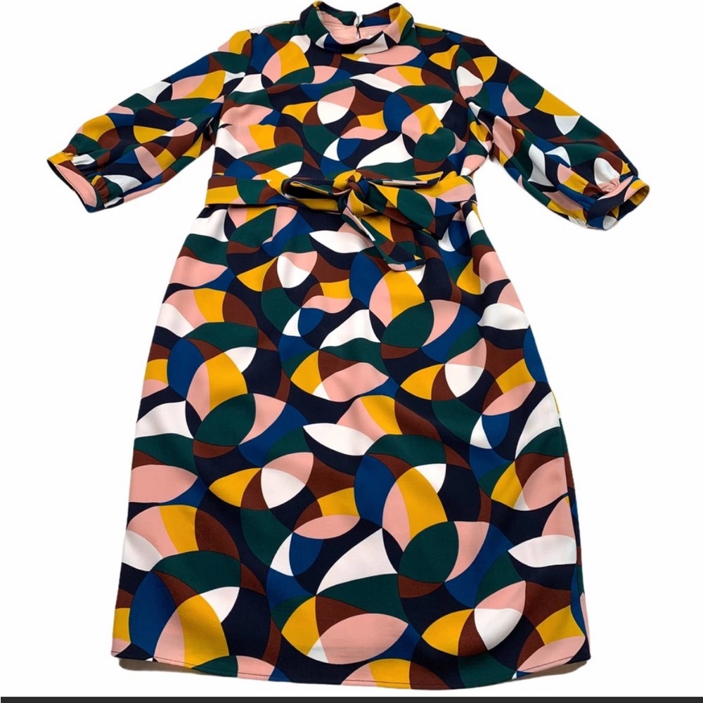 Boden Like new Lottie Dress 6R Belted Geometric dress